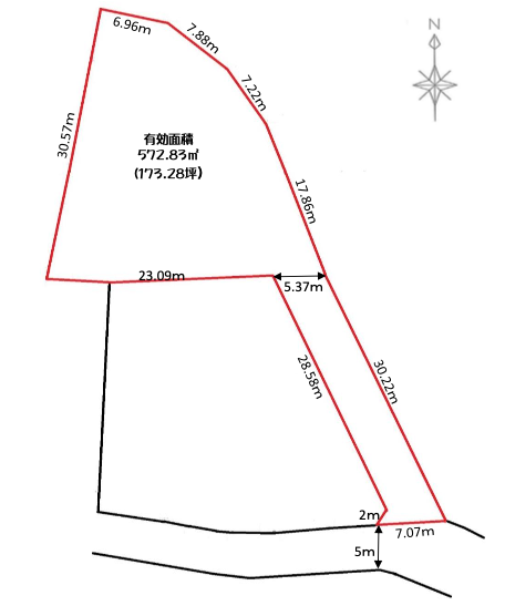 [売地] 高崎市三ツ寺町 725.73㎡(219.54坪)